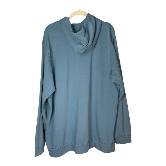 Adidas Men’s 2XL Sky Blue Hoodie Sweatshirt Three Stripe Logo EUC - Picture 3 of 8